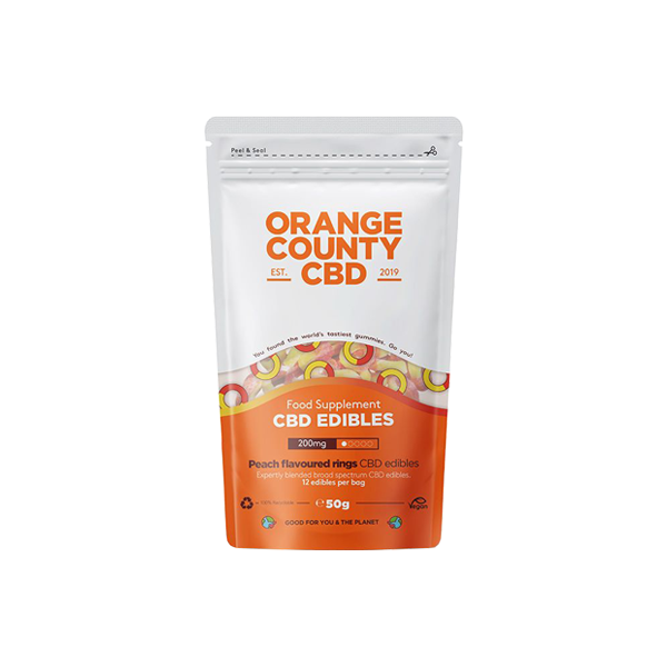 Orange County CBD 200mg CBD Fizzy Gummy Peach Rings - Grab Bag