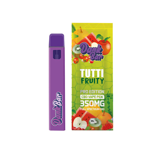 Dank Bar Pro Edition 350mg Full Spectrum CBD Vape Disposable by Purple Dank - 12 flavours